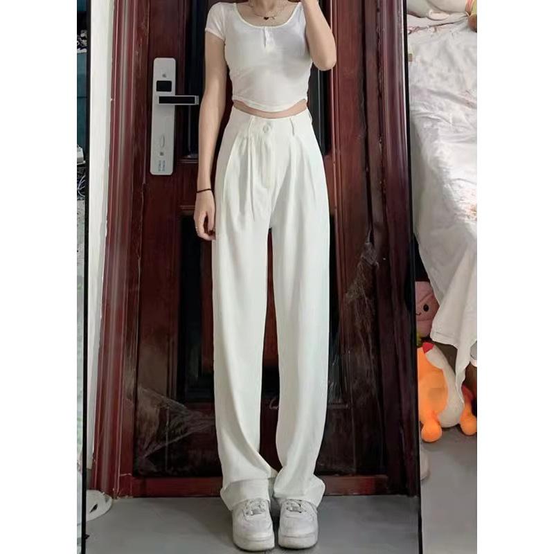 Wide-leg Casual Pants Women's Summer New Narrow Version High-waisted Drape Suit Pants