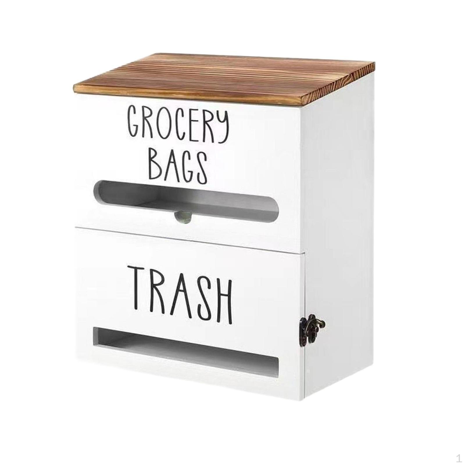 

Диспенсер для мусорных пакетов Держатель для продуктов Организация Экономия места Винтажный мусор для белый