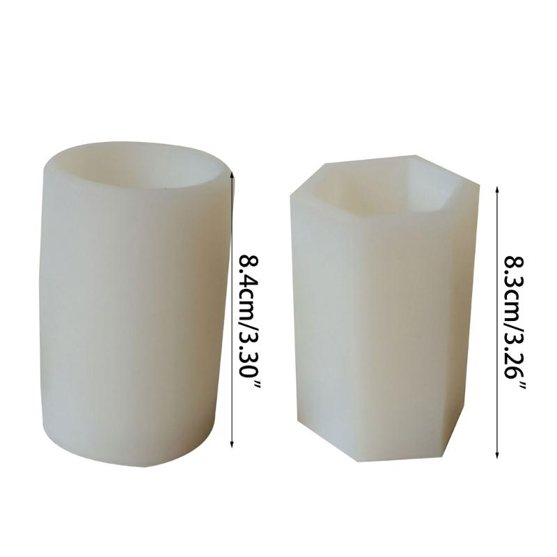 Epoxy Handmade Cake Mold Hexagonal Column Cylinder Candle Mold for DIY Decorations Making Soap Candle Melt Resin Clay