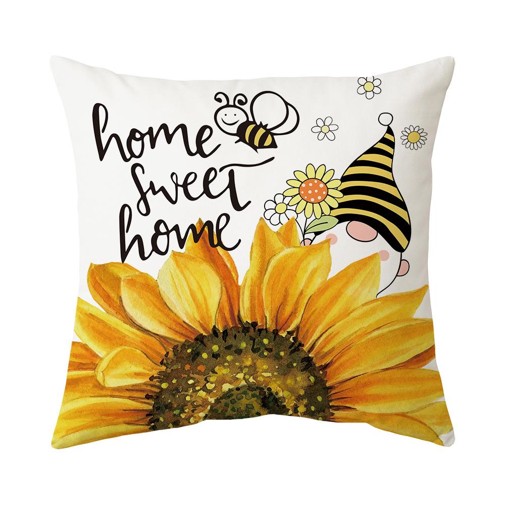 Spring Pillow New Sunflower Daisy Pillow Home Sofa Bedside Cushion Cover Pillow Cover