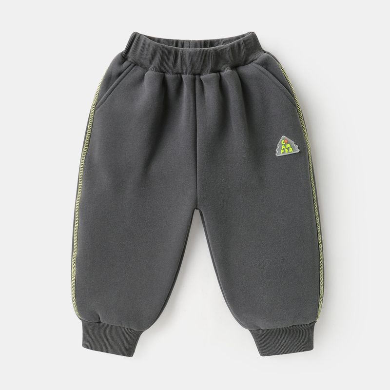 Boys' Fleece-Lined Sweatpants, Winter 2025 New Thickened Polar Fleece Joggers, Children's Autumn and Winter Clothing