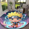 1pc Digital Printed Chair Rug for Home Office Use, Game Role Naruto Carpet Appropriate for All Seasons, Soft Round Carpet