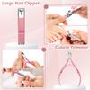 Travel Nail Care Callus Nail Callus Glass Nail Portable Nail Pink Toenail Callus Set with Plastic Cover Women's Set, Trimmer, Clippers, Remover, File,