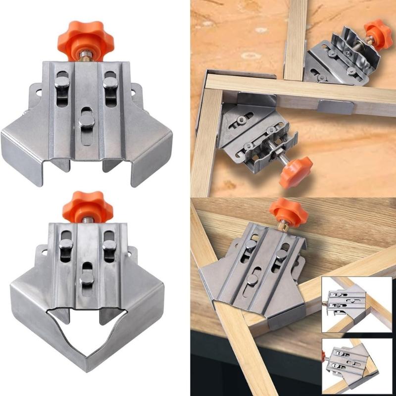 Corner Clamp Stainless Steel Opened Closed Adjustable 90 Degree Right Angle Clamp for Woodworking Right Angle Clamp