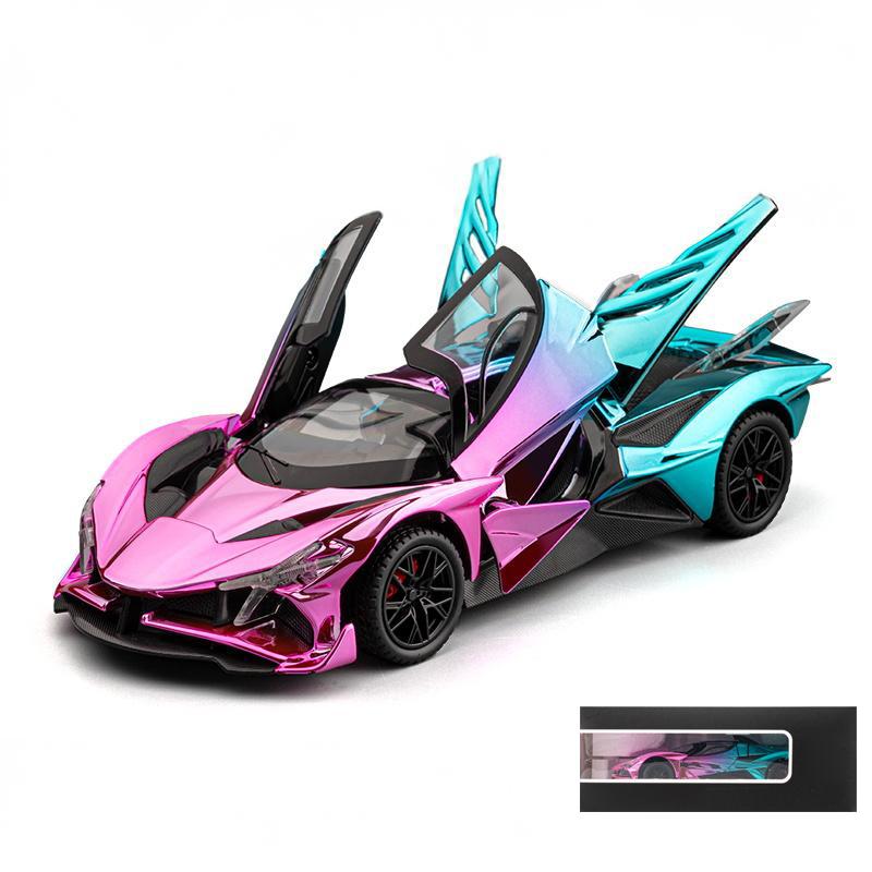1/24 Apollo Project EVO Electroplated Sports Car Alloy Model Diecast Metal Racing Car Vehicles Home Trendy Toy Decorations Gifts