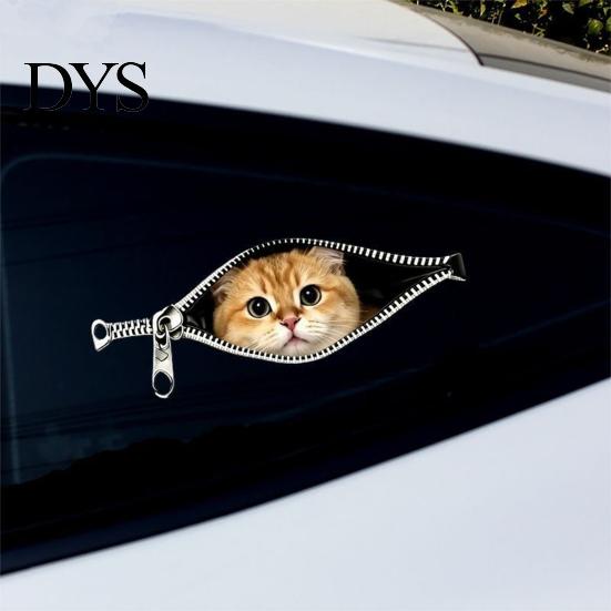 High-definition Car Decal Stickers Zipper Cat Shape Adhesive Waterproof Scratch Cover Paint Protection Sticker Durable Decals for Cars Electric