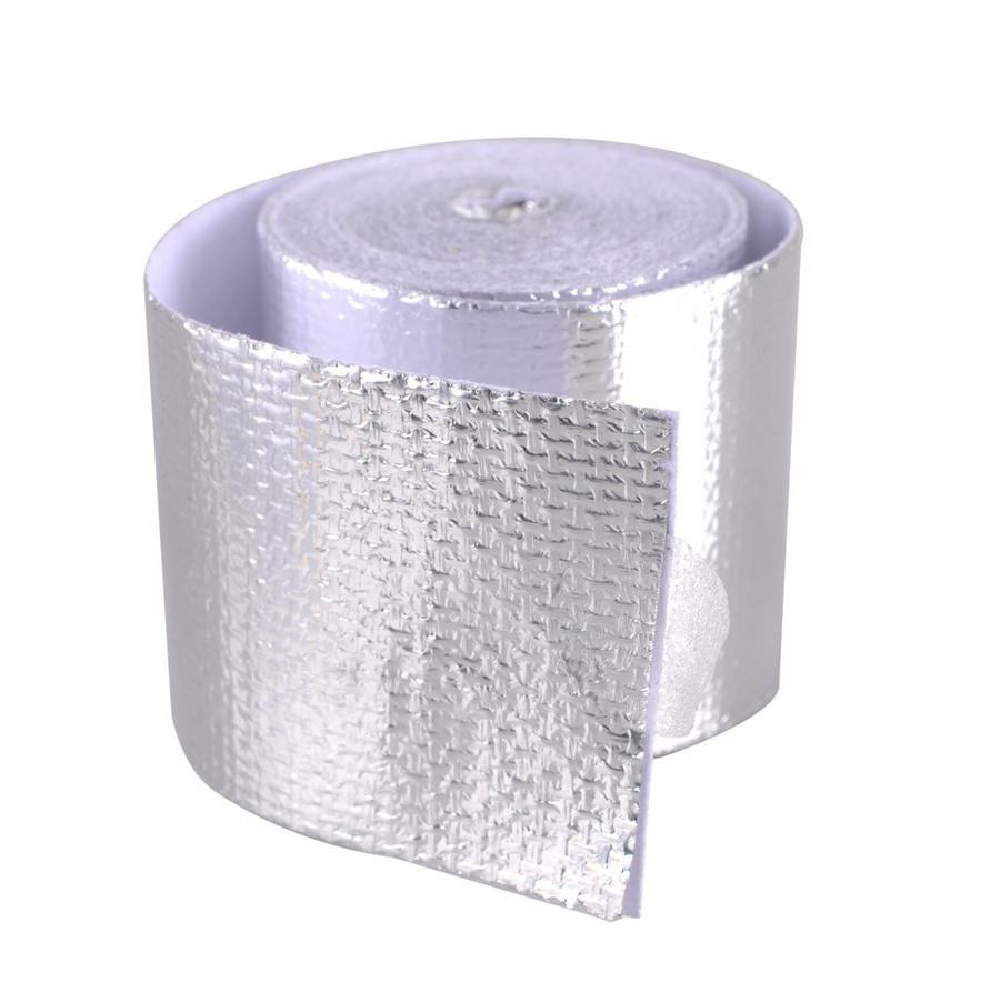 5PCS 2"x5Meter Aluminum Reinforced Tape Adhesive Backed Heat Shield Resistant Wrap Intake Silver