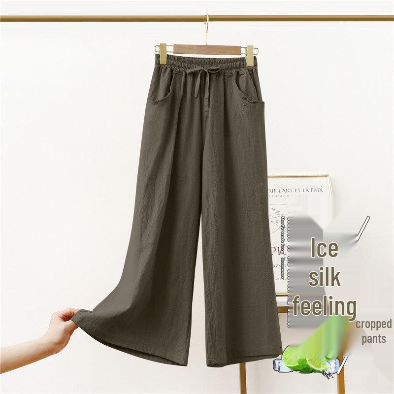 Women's Summer Ice Silk Quick-Dry Casual Wide-Leg Pants - 2026 New Style