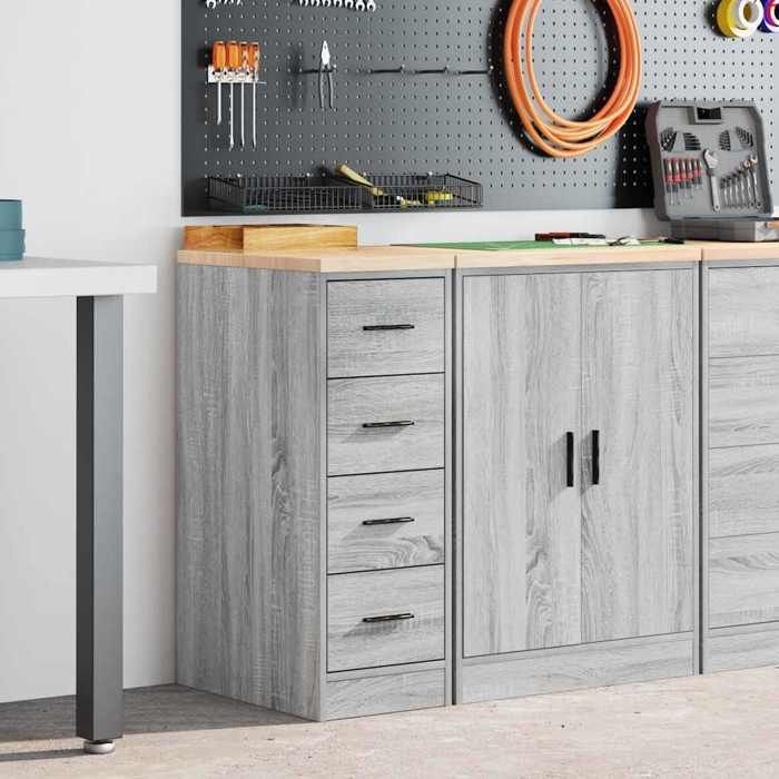VidaXL Armoire de rangement de garage sonoma gris 30x51x85 cm bois pin, armoire, armoire à outils, armoire basse, armoire de 860585