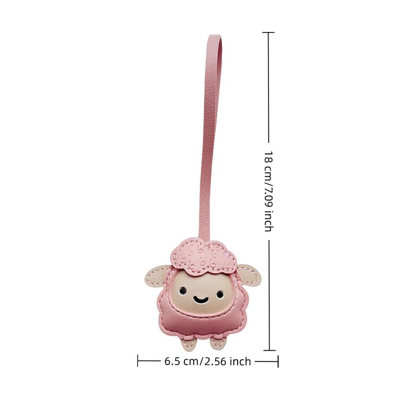 Cute Artificial Leather Sheep Keychain Waterproof Durable Cartoon Lamb Bag Pendant Sweet Backpack Accessories New Year Gift