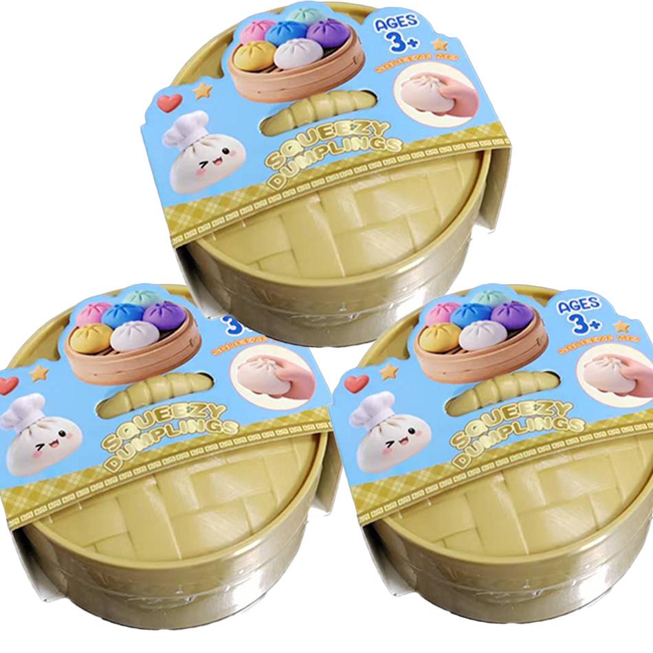 Teigtaschen-Druck Teigtaschen-Squishies Niedliches buntes Brötchen-Spielzeug Langsam aufsteigendes Stressabbau Fidget-Spielzeug für Kinder Erwachsene Anti-Angst-Geschenk