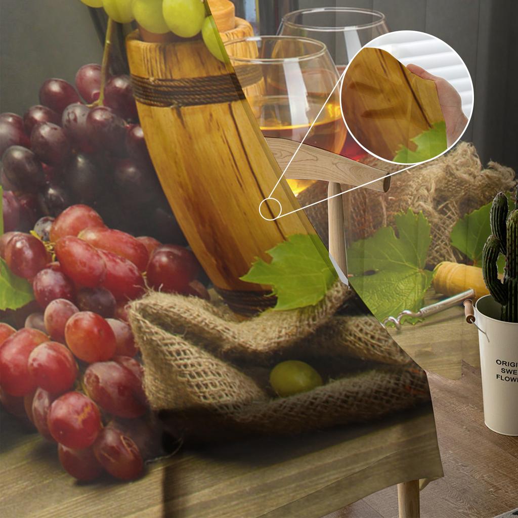 Grape Wine Fruit Leaves Rag Sheer Curtains for Living Room Decoration Window Curtains for Kitchen Tulle Voile Organza Curtains