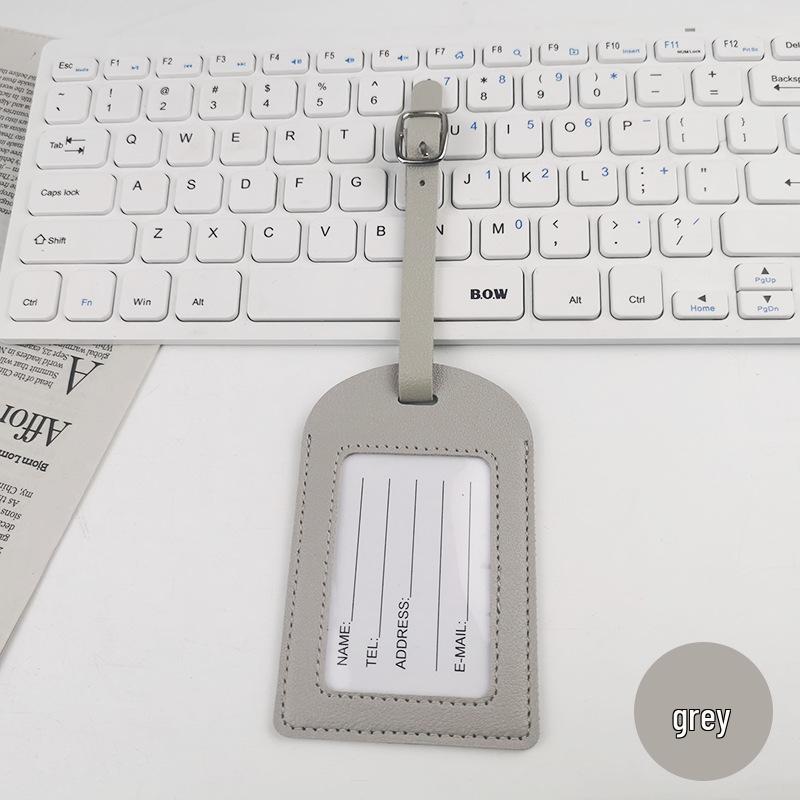 Premium PU Leather Luggage Tag with Stitching and Signature Card