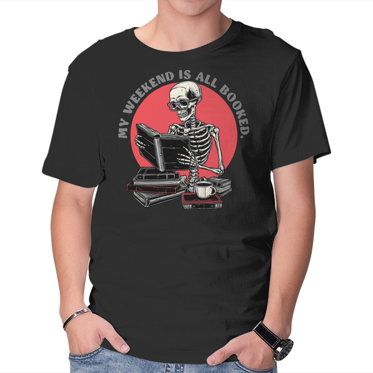 Unisex Crew Neck T-Shirt Weekend Reader Graphic Short Sleeve Casual Tee XXXXL