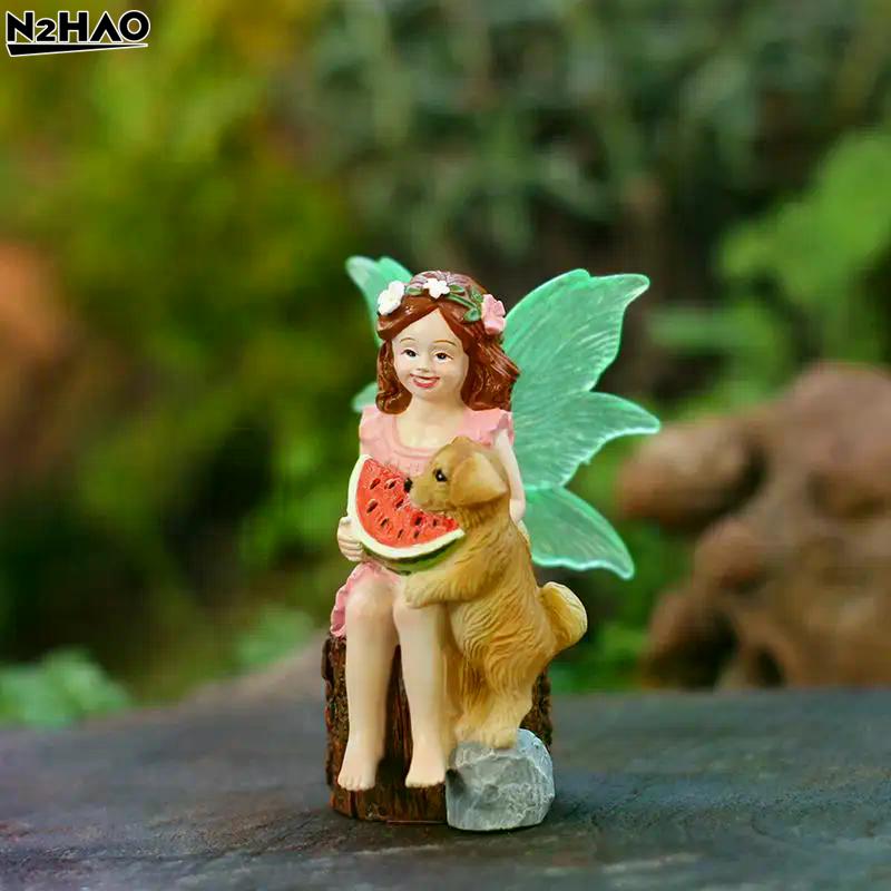 Funny Fairy Girl Statue, Fairy Garden Accessories, Resin Sculpture For Micro Landscape Flowerpot Lawn Yard Garden