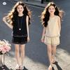 Girls' Embroidered Vest & Shorts Summer 2026 Two-Piece Set - Medium & Large Sizes
