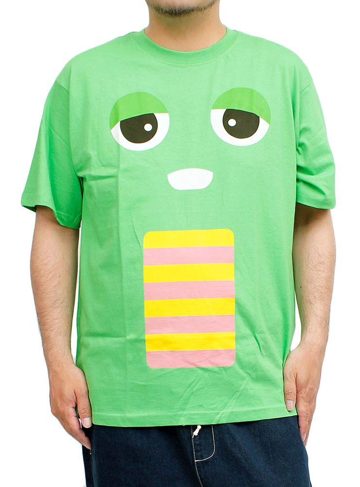 

One Colors Gachapin & Mukku Short Sleeve T-Shirt, Men s Plus Size Print Crew Neck Cut and Sew, Size 3L