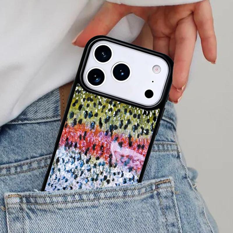 Rainbow Trout Fishing Skin Phone Case for iPhone 17ProMax 12 13 14 15 16e 17 Pro Max Plus Air Cover