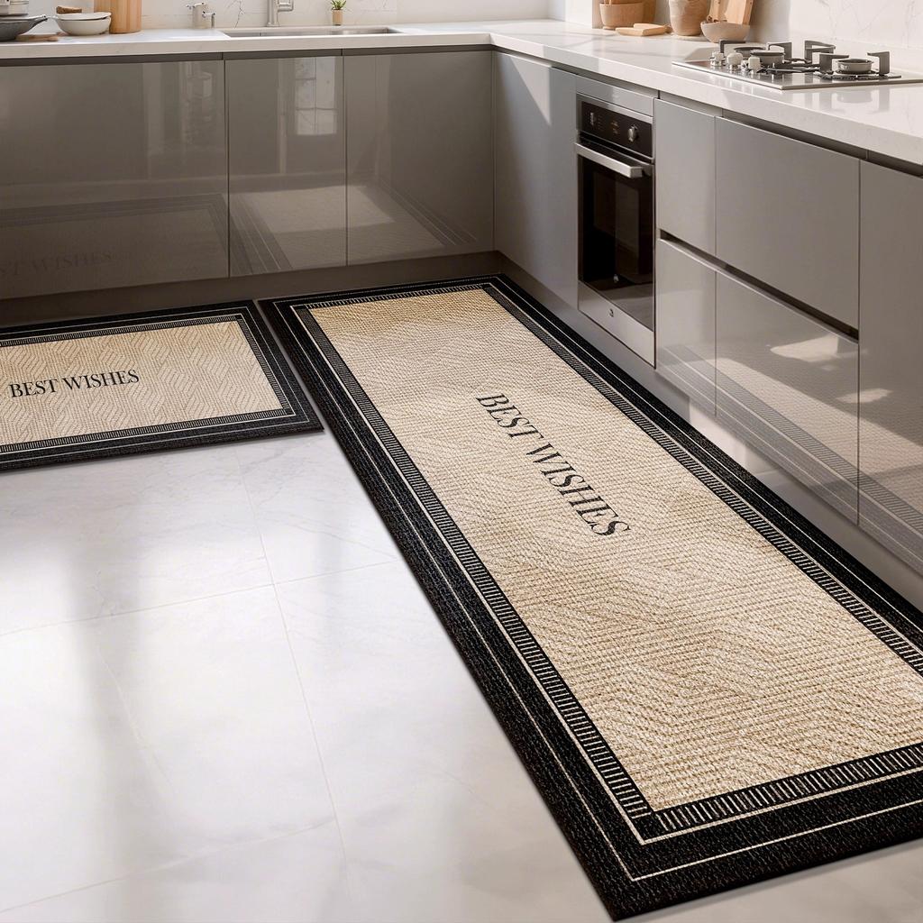Kitchen Floor Mat Runner Rug Long Carpet Absorbent Carpets Black Minimalist Luxury Home Decoration Rugs Alfombra De Cocina