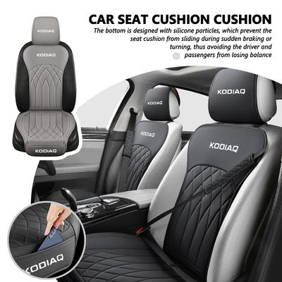AAABR1 For Leather Car Seat Cushion Breathable Headrest Seat Protect Mat Accessories S Kodiaq Octavia 2 3 Yeti Karoq Rapid Fabia