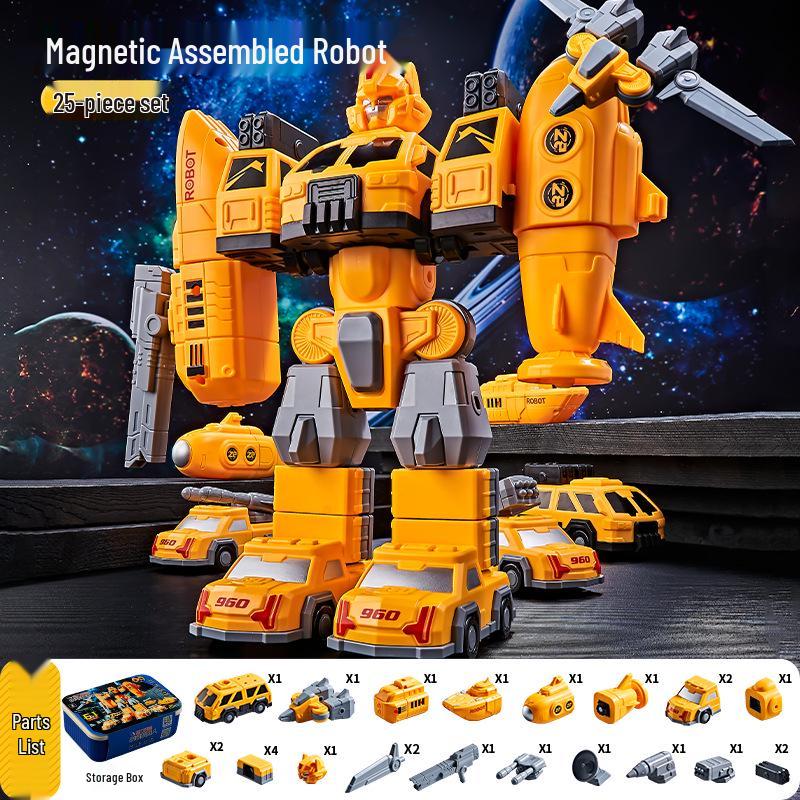 Children's 3D Magnetic Transforming Robot Car Toy - Versatile Warrior Model