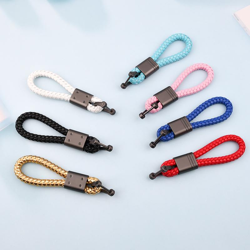 Creative Flower Pass Car Keychain Internet celebrity Key Chain Couple Braided Rope Bag Key Pendant Personalized Gifts