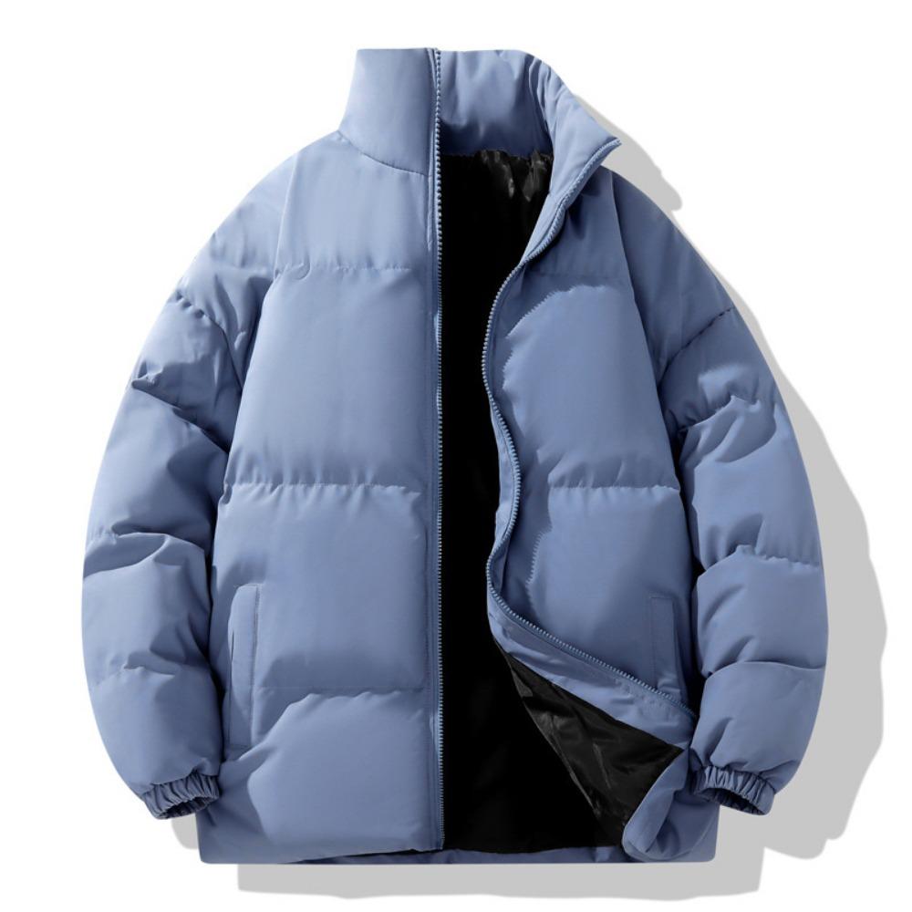 2025 New Winter Men's Stand-up Collar Solid Color Loose Bread Clothes Couple Cotton Clothes Jacket Warm Windproof and Cold Women