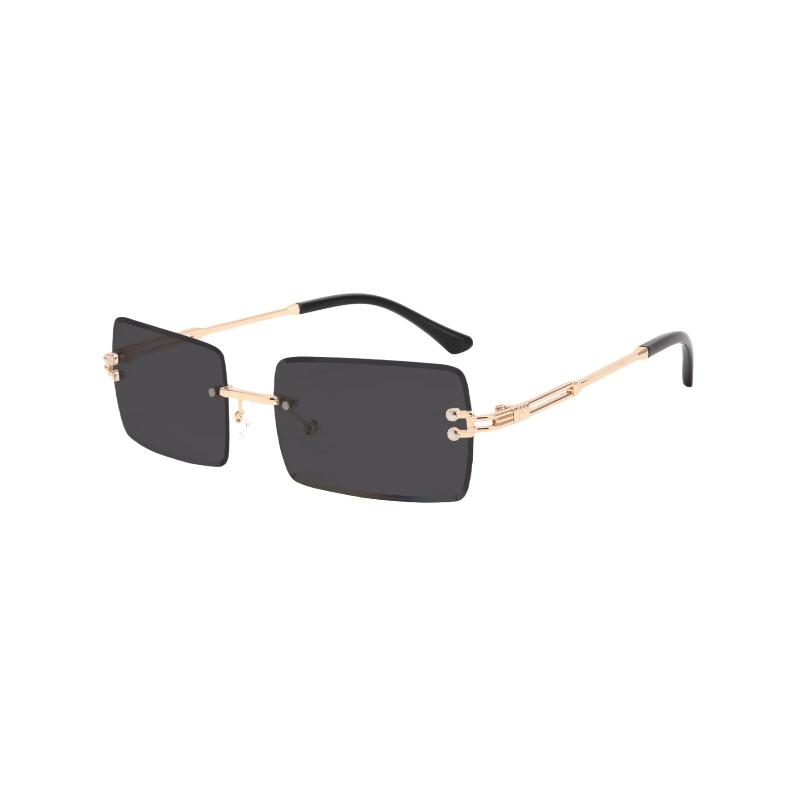 New borderless square fashion sunglasses for travel posing concave lens trendy UV protection