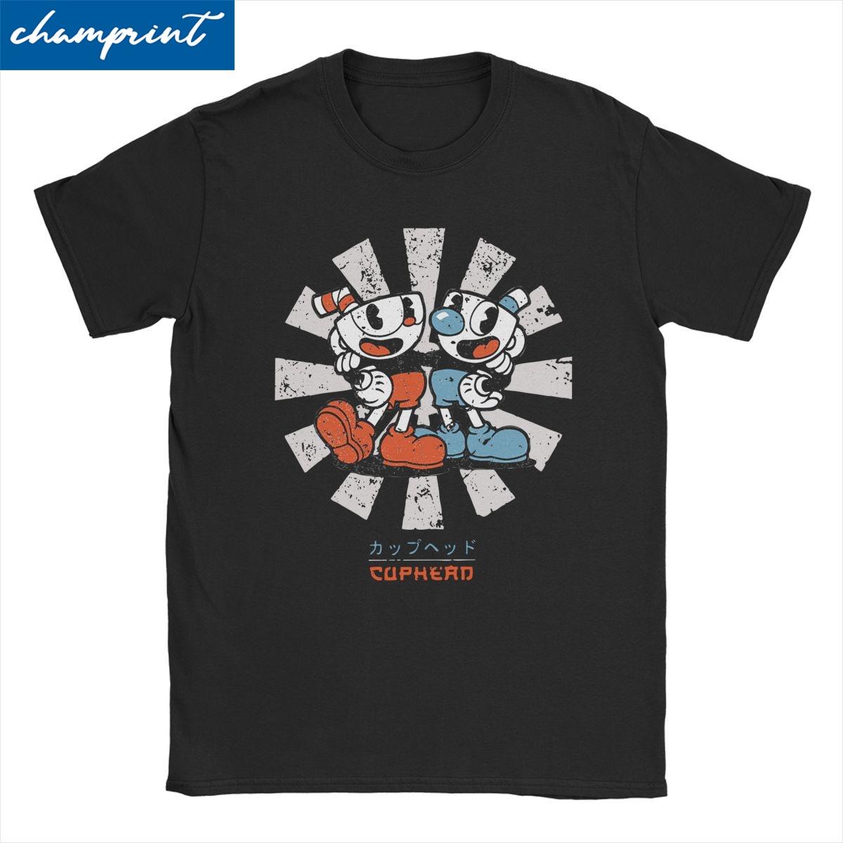 

Men Women s Retro The Cuphead T Shirts Game Anime Pure Cotton Clothing Novelty Short Sleeve Crew Neck Tees New Arrival T-Shir... S разноцветный