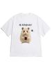 Y2k Tops Cute and Lively Style Colorful Text Bubbles Heart Star Print ShortSleeved TShirt with Decorated Hamster Image Unisex