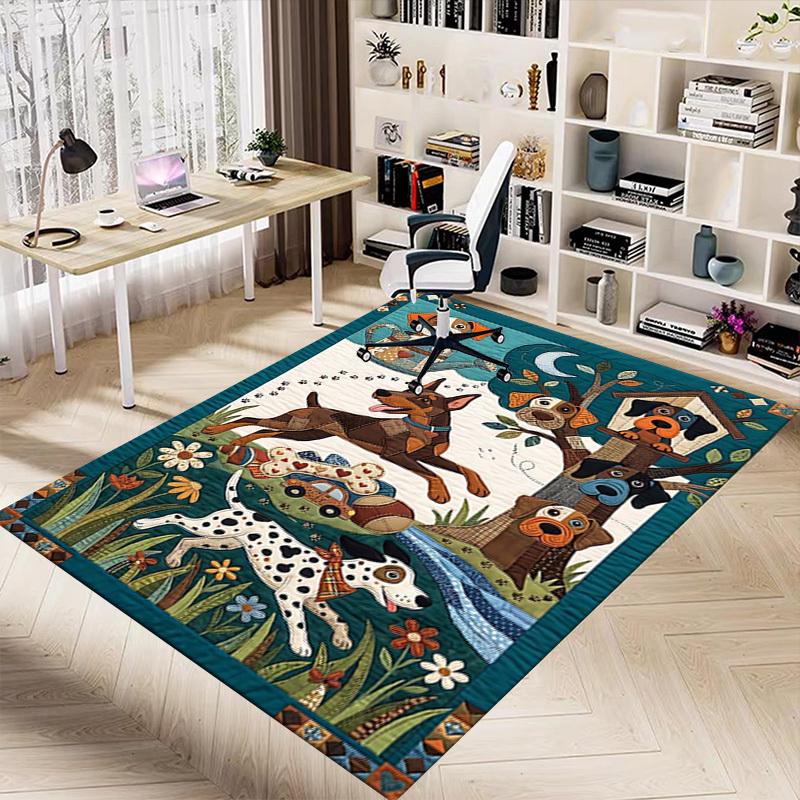 1PC Dogs, Garden Non-Slip Floor carpet, Office, family, bedroom, Studio - Large Area Rug, Decorative Mat, Longlasting Material-C0427