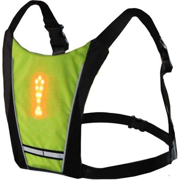 Faire du vélo LED de sécurité sans fil Turn Signal lumineux Gilet Riding nuit de guidage oneritea346