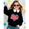 Cute Print Pattern 0-3 Years Old Girls' Spring Thin Round Neck Sweatshirt Comfortable Fashionable Outdoor Outfit Choice