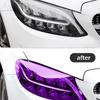 TPU PPF Smart Photochromic Headlight Protection Film Anti-scratch Self-healing White to Purple to Black Color Changing Sticker