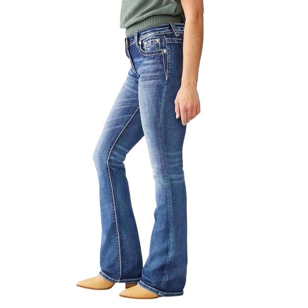 Women's Denim Classic Versatile High Waist Fashionable Trousers