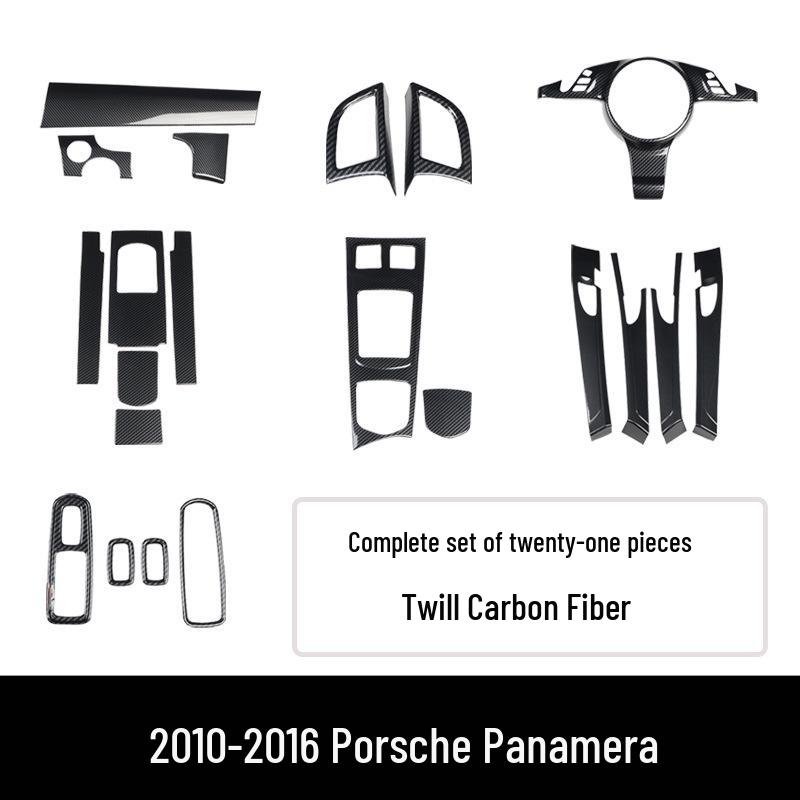 Carbon Fiber Panel Decor Sticker for 10-16 Panamera Front Passenger Side - Imitation Peach Wood