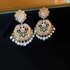 Inlaid Diamond Hollow Flower Earrings Retro French Court Style Earrings With Various Medieval Design Advanced Earrings