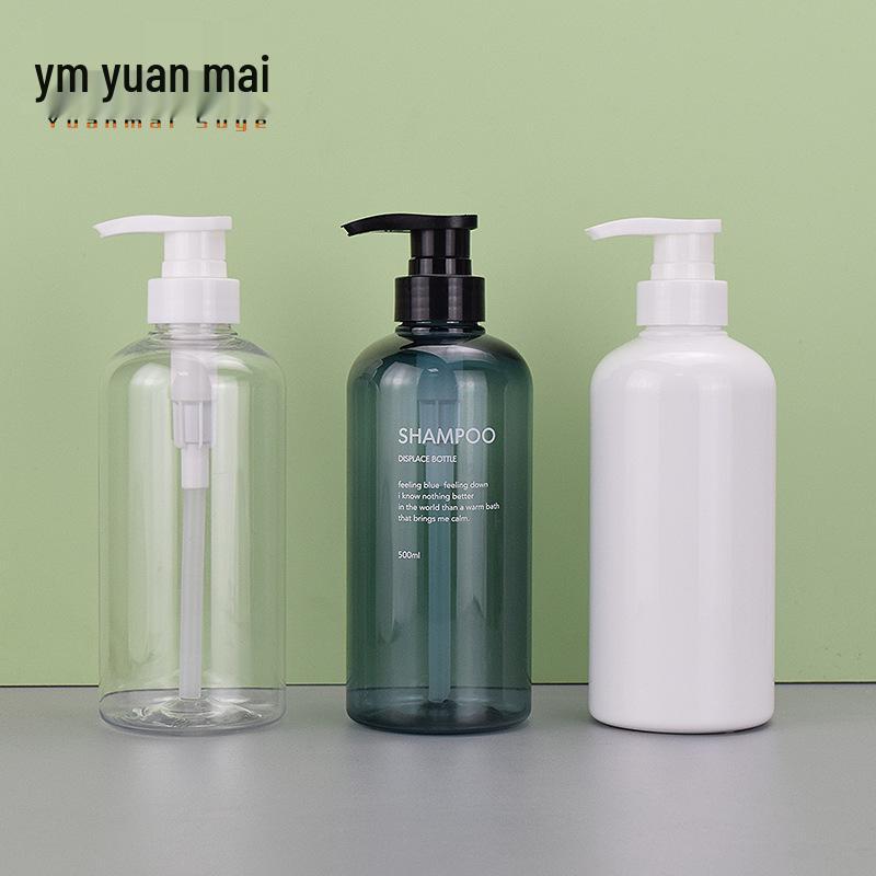 In Stock: 500ml Transparent PET Plastic Lotion & Shampoo Bottle, Travel Size, Empty Packaging