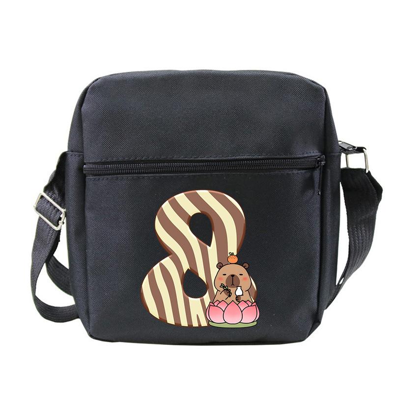 New Kapibara 26 letter printed messenger bag student children multi-functional leisure portable bag