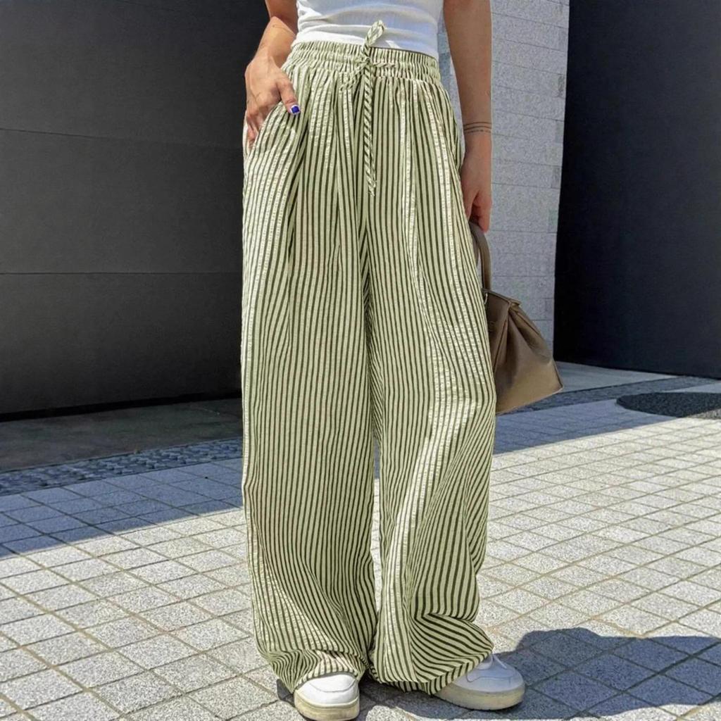 Striped Casual Long Pants - 2025 European & American Women's Fashion