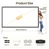 ETOE 120" Portable Projection Screen – 4K Ultra-HD, 160° Viewing Angle – Outdoor Cinema & Camping