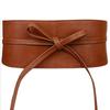 Boho Belt For Women Bowknot Faux Leather Wrap Around Obi Style Cinch Waistband Black Cummerbund Brown Women Wide Corset Belt