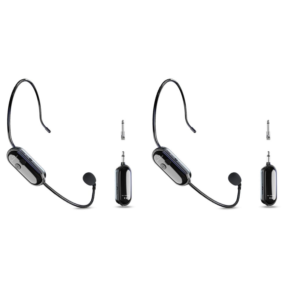 2.4G Wireless Microphone System Long Range Head Handheld Mic 2 In 1 for Teaching Stage Performers Fitness Instructors