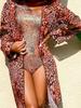 2025 Retro Long Sleeve One-Piece Bikini Cover-up for Women