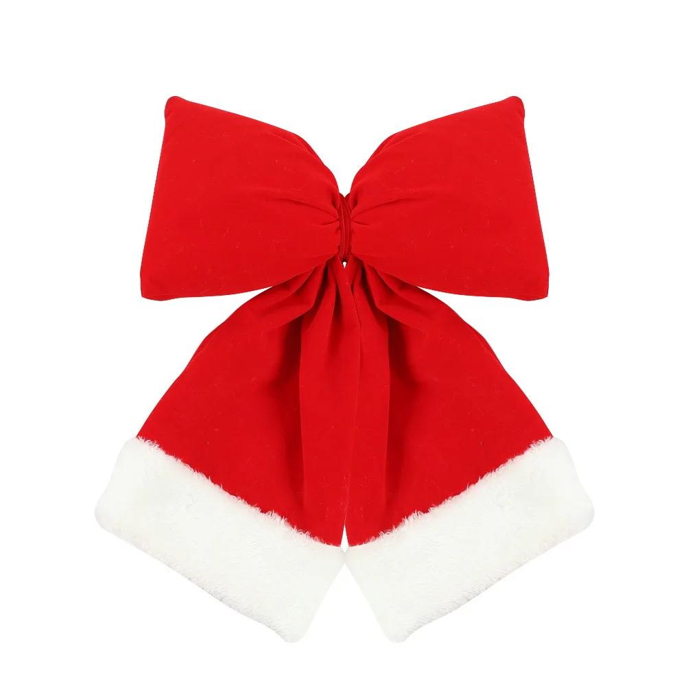 

Plush Christmas Bow Knot Hanging Ornaments DIY Xmas Tree Decorations Holiday Home Party Baubles Pendant Christmas Bows 10x16cm красный