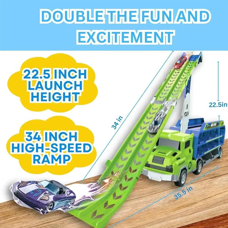 Racetrack Car Coaster Type Rocket Lift Toys Transforming Racing Car Combination Holiday Gift for Christmas Thanksgiving Birthday