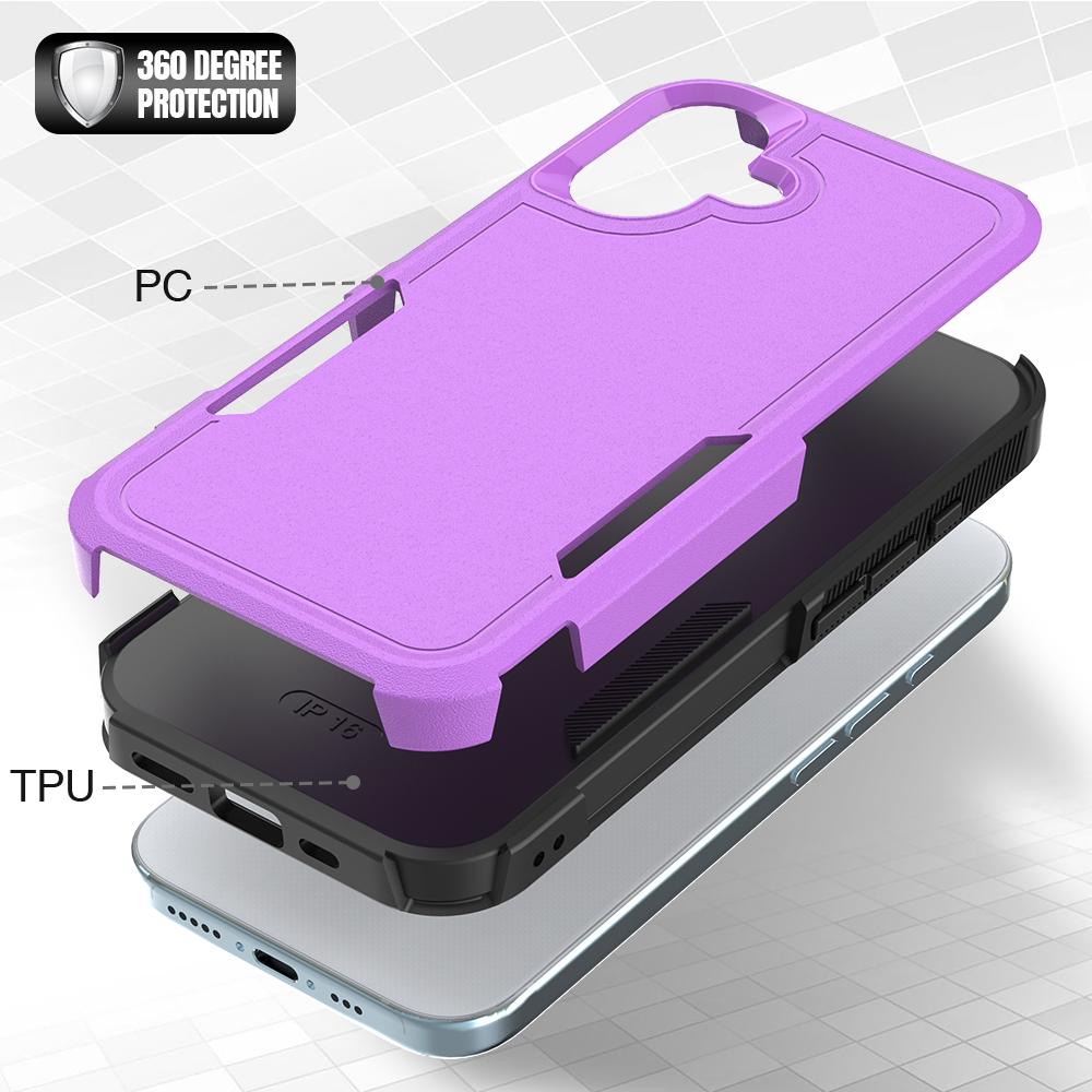 For iPhone 16 Case 2-in-1 PC+TPU Shockproof Phone Cover
