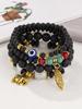 Bohemian Beaded Bracelet Set with Tree Leaf & Elephant Pendants