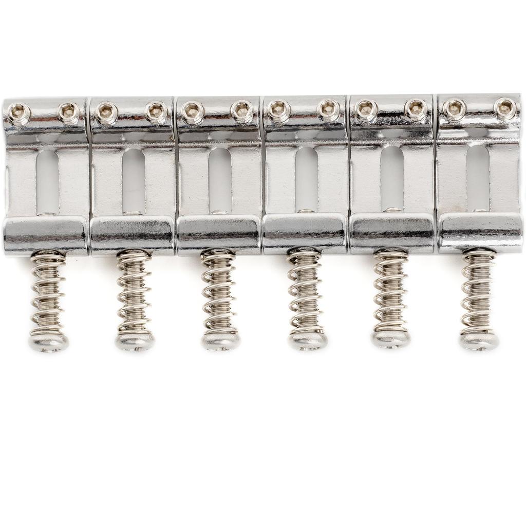 Musiclily Ultra Hardened Steel Vintage Bridge Saddles for Strat Electric Chrome of 10.8mm Guitar, (Set 6)