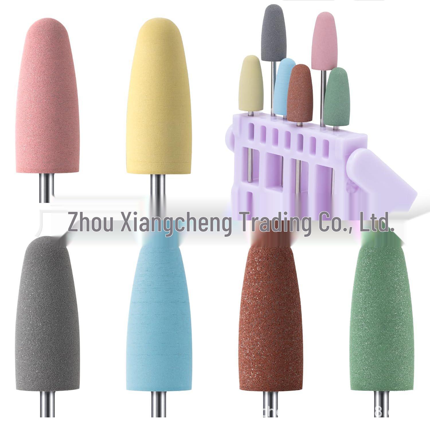 

Коробка для хранения боров с 6-компонентным набором силиконовых шлифовальных головок для маникюра и удаления омертвевшей кожи